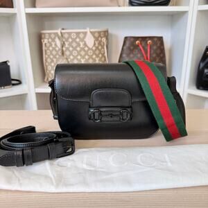 Gucci Monochrome Horsebit 1955 Shoulder Bag Black